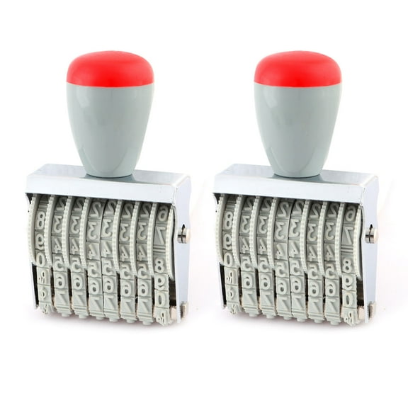Uxcell Office Warehouse Rubber 8 Band Punctuation Number Printing Printer Numbering Stamps 2Pcs