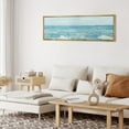 thumbnail image 4 of IDEA4WALL Extra Large Framed Canvas Print Wall Art Serene Coastal Seascape with Gentle Waves Watercolor Fine Art Antique Decorative Oversized Artwork Relax/Calm for Living Room - 60"x20", 4 of 5