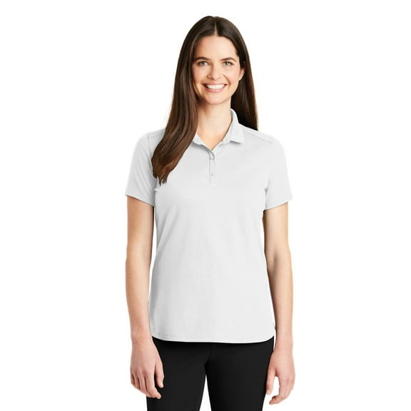 Port Authority Adult Female Women Plain Short Sleeves Polo White 2X-Large