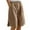 Brown, variant on Women's Casual Cropped Pants with Elastic Waist and Split Hem Comfortable Daily Wear for Spring Summer Fall Seasons XXL White
