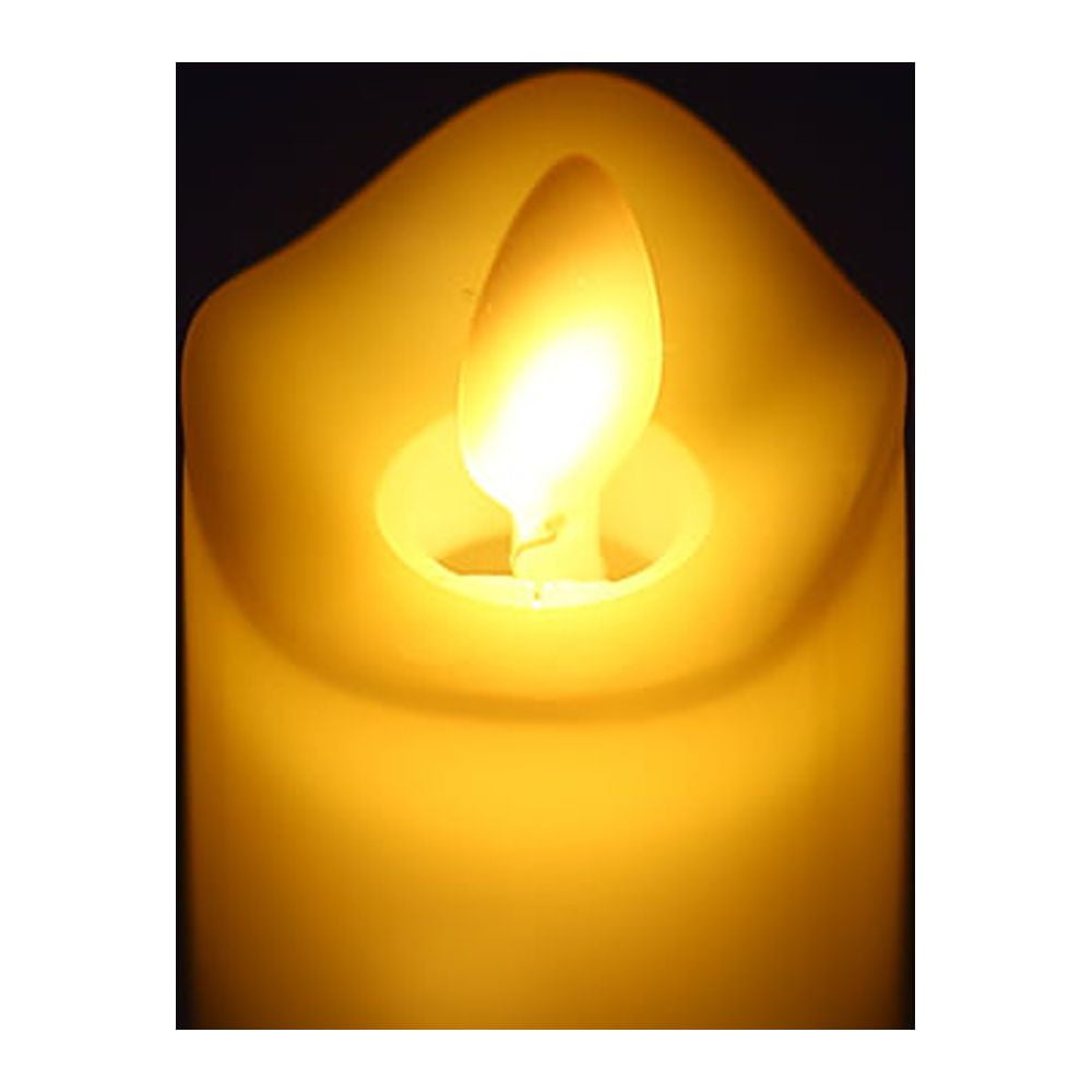 Set of 12 Rechargeable LED Pillar Candles - Flameless, Warm Yellow, Flickering Electric Candle Lights for Christmas, Weddings, and Parties
