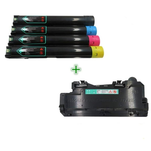 Toner Pros Compatible [Combo Pack] Toner for Xerox Versalink C7000 Printer (4 Color Pack) Black 10,700 and Colors 10,100 Pages (106R03757, 106R03758, 106R03759, 106R03760)   Waste Toner Bottle