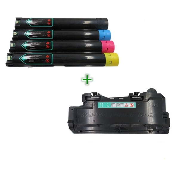 Toner Pros (TM [Combo Pack] Compatible Toner for Xerox Versalink C7020/C7025/C7030 Printer (4 Color) Black 16,100 & Color 9,800 Pages (106R03741, 106R03742, 106R03743, 106R03744) + Waste Toner Bottle