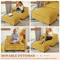 thumbnail image 6 of FFH Oversized Accent Chair with Ottoman, Lounge Chair Chenille Armchair Indoor, Cloud Sofa Chair for Living Room, Bedroom, Yellow, 6 of 7