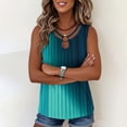 thumbnail image 5 of Ounisa Womens Tank Tops Summer Sleeveless Ribbed Knit Sexy Shirts Casual Cut Out Ring Keyhole Neck Tanks, 5 of 6