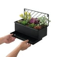 thumbnail image 3 of Mainstays Black Wall Hanging Planter with Removable Tray, 13.6 in L x 6.8 in W x 10 in H, 3 of 10