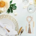 thumbnail image 3 of 12PCS Natural Wooden Beads Napkin Rings with Tassels Napkin Holders, 3 of 5