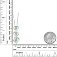 thumbnail image 2 of Gem Stone King 925 Silver and 10k Yellow Gold Swiss Blue Topaz and White Lab Grown Diamond Triple 3 Heart Shape Pendant Necklace for Women (1.21 Cttw, with 18 inch Chain), 2 of 3