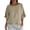 *1-Khaki, variant on Women's and Women's Plus Cotton-Linen Top,Ladies Lightweight 3/4 Sleeve Crew Neck Blouse,Summer Ruffle Hem Shirt for Women,Beige,S-2XL