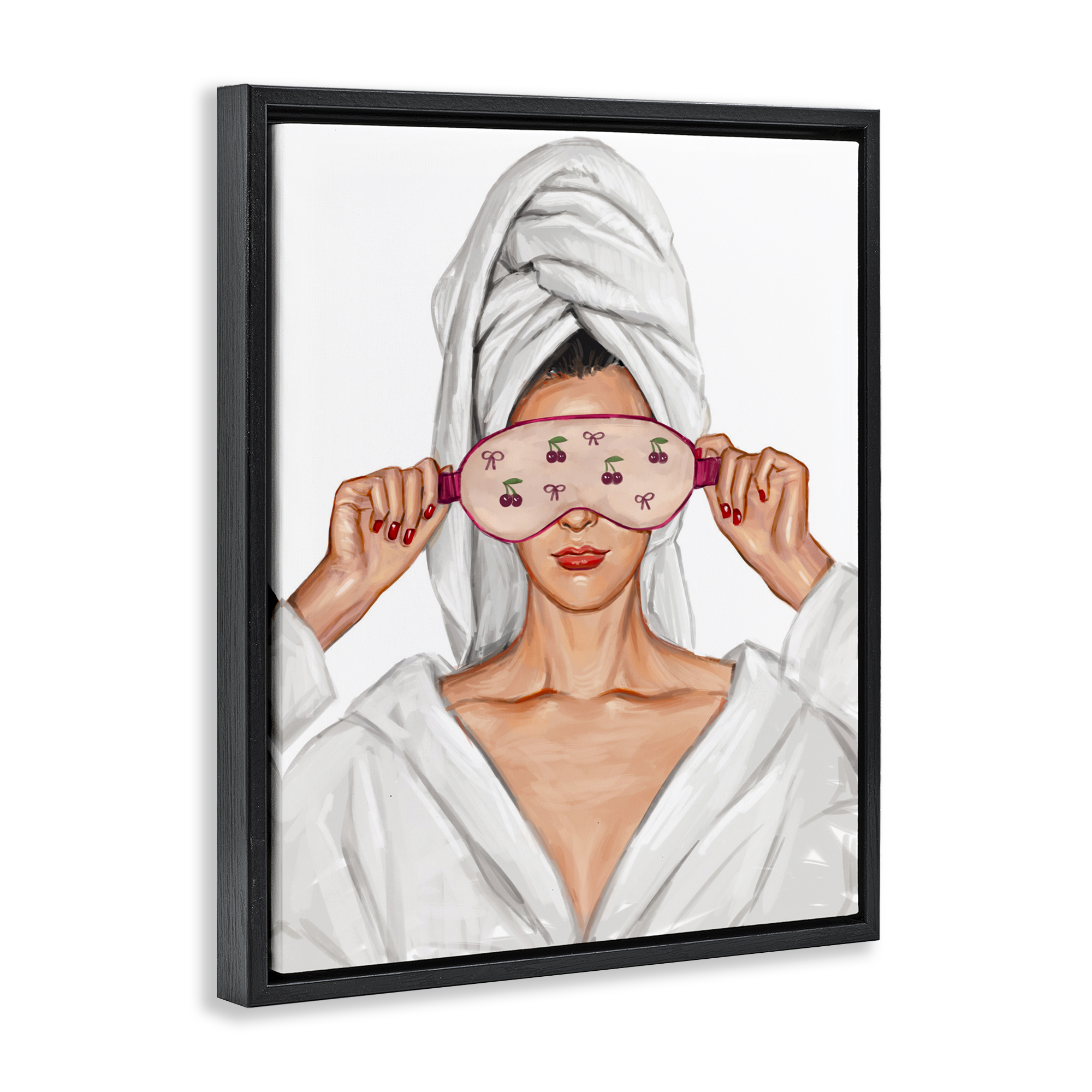 Cherry Eye Mask Fashionista Black Framed Floater Canvas Wall Art, design by Ziwei Li