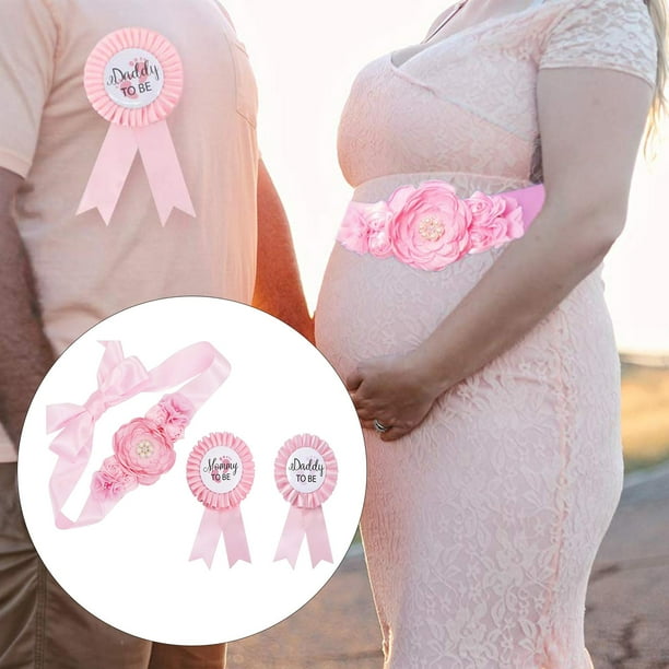 3s Badge Corsage Pin and Maternity Sash Belt DIY Baby Shower