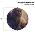 thumbnail image 2 of KLL Drink Coasters Set Round Shape of 4,PU Leather Absorbent Coasters Set Decorative Coffee Cup Coasters Housewarming Gift for Home Decor-Purple Flower Lazy Cat, 2 of 5