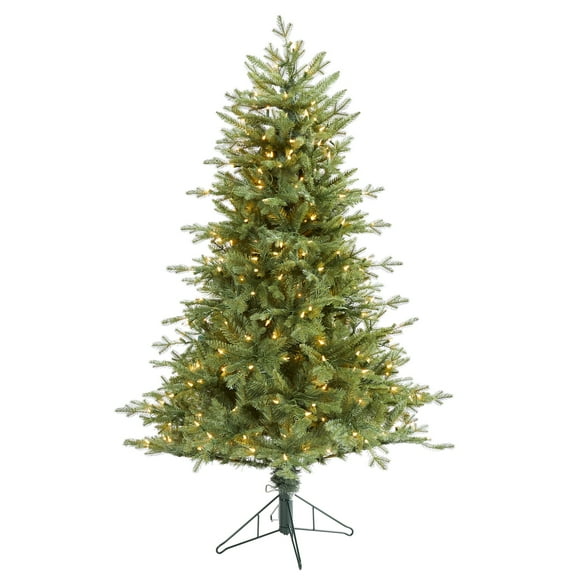 Nearly Natural 5' New Hampshire Spruce Christmas Tree with 300 Lights - Green