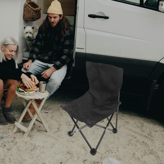 ELAYARD Black Folding Chair Lightweight and Compact for Home, Office, Outdoor Use - and Easy to Store