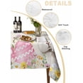 thumbnail image 5 of Happy Easter Rectangle Tablecloth, Spring Farmhouse Easter Bunny Eggs Floral Waterproof & StainResistant Tablecloth, Washable Oil-proof Table Cover for Dining/Party/Wedding/Camping/Buffet 60x120 In, 5 of 9
