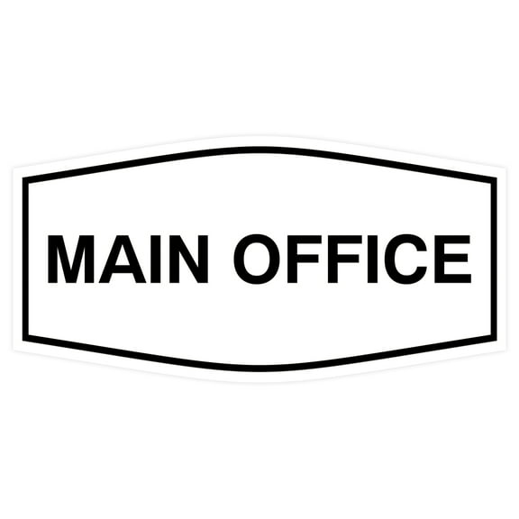 Fancy Main Office Sign (White) - Large