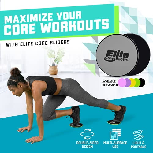 Elite Sportz Sliders for Working Out 2 Dual Sided Gliding Discs for Exercise on Carpet Hardwood Floors Compact Core Gliders for Home Gym Fitness Walmart