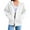 White, variant on Zip Up Jacket, Yigetop Jacket Women's Zip Hoodie Lightweight Jacket with Hood Elegant Plain Jacket with Pockets Loose College Jacket Cotton Sports Jacket Womens Hoodies White L