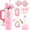 Pink, variant on Cup Accessories Set for Stanley 30OZ & 40OZ Tumbler with Handle, Letter Charms, Bow & Diamond Straw Covers, Glitter Silicone Boot, Personalized Sticker for Stanley Cup Accessories