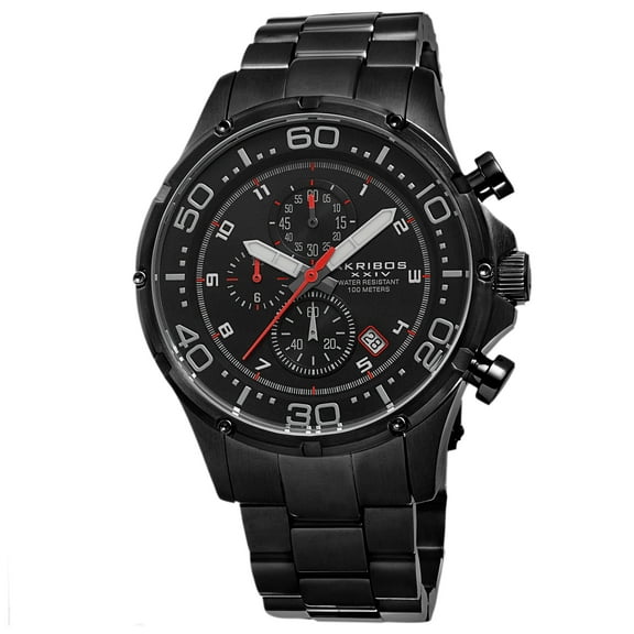 Men's Chronograph Stainless Steel Black Bracelet Watch