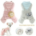 thumbnail image 3 of SPRING PARK Pet Dog Warm Stripes Pattern Pattern Winter Coat Bodysuit Windproof Dog Clothes Outdoor Holiday Party Apparel for Small Medium Dogs Cats, 3 of 7