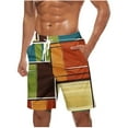 thumbnail image 2 of VgaVtl Shorts Men Athletic Mens Shorts Big and Tall Loose Elastic Waist Plaid Retro Leisure Shorts,Multi-color L, 2 of 5