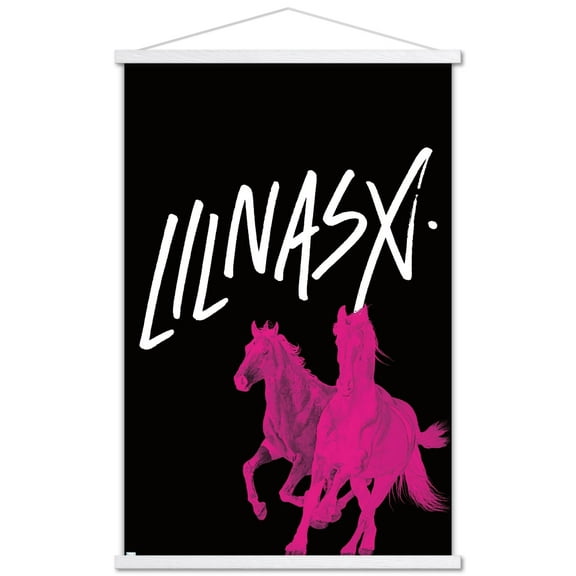 Lil Nas - Horses Wall Poster with Wooden Magnetic Frame, 22.375" x 34"