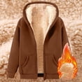 thumbnail image 2 of KHONTS Hoodies for Women Winter Sweatshirt Full Zip up Thick Sherpa Lined Hooded Jacket with Pockets Coffee M, 2 of 4