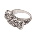 thumbnail image 4 of NOVICA Sterling silver cocktail ring, 'Ancient Scroll', 4 of 9