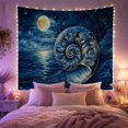 thumbnail image 2 of Nautilus Shell Serves with Slightly Right Shell Oceanic, Dreamy Fantasy for Nature Lovers, Moonlit Nature Wall Art, Mother'S Day Gift, Tapestry Wall Hanging for Bedroom and Dorm, 2 of 7