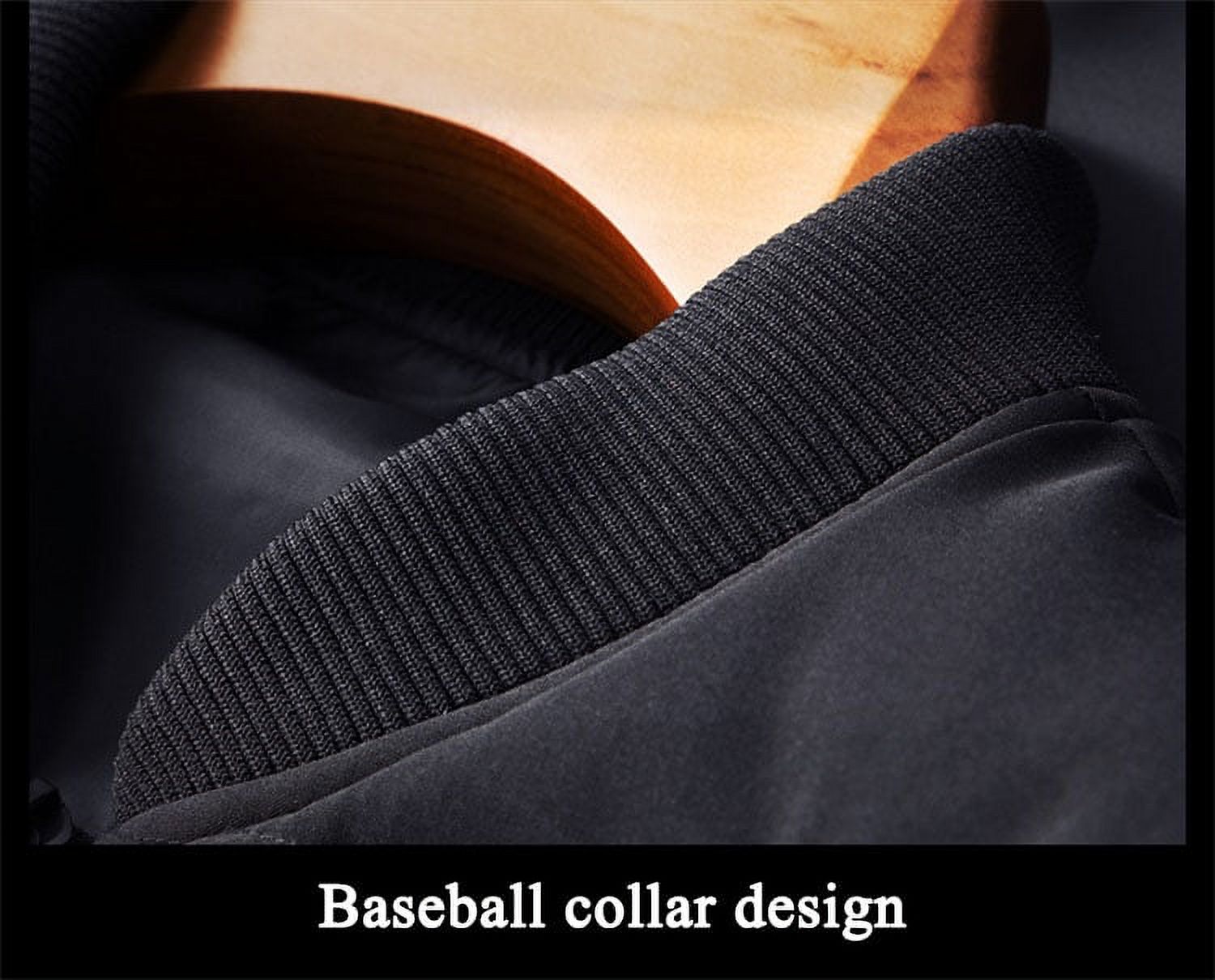 Men's Thicken Cotton Jacket, Winter Baseball Collar Jacket Warm Coat Sweatshirt Jacket Outwear Coat, Winter Cotton Clothing Heating Cotton Jacket with Embroidery Design - image 5 of 8