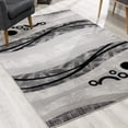 thumbnail image 1 of homeroots home decor 393845 2’ x 4’ Gray and Black Abstract Waves Area Rug, 1 of 1