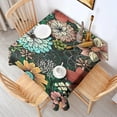 thumbnail image 2 of Pioneer Flower Floral Print Pattern Square Tablecloth,Waterproof Square Table Cover,Wipeable Spillproof Washable Table Cover for Home Kitchen Party Decor 52"x52"(132x132cm), 2 of 6