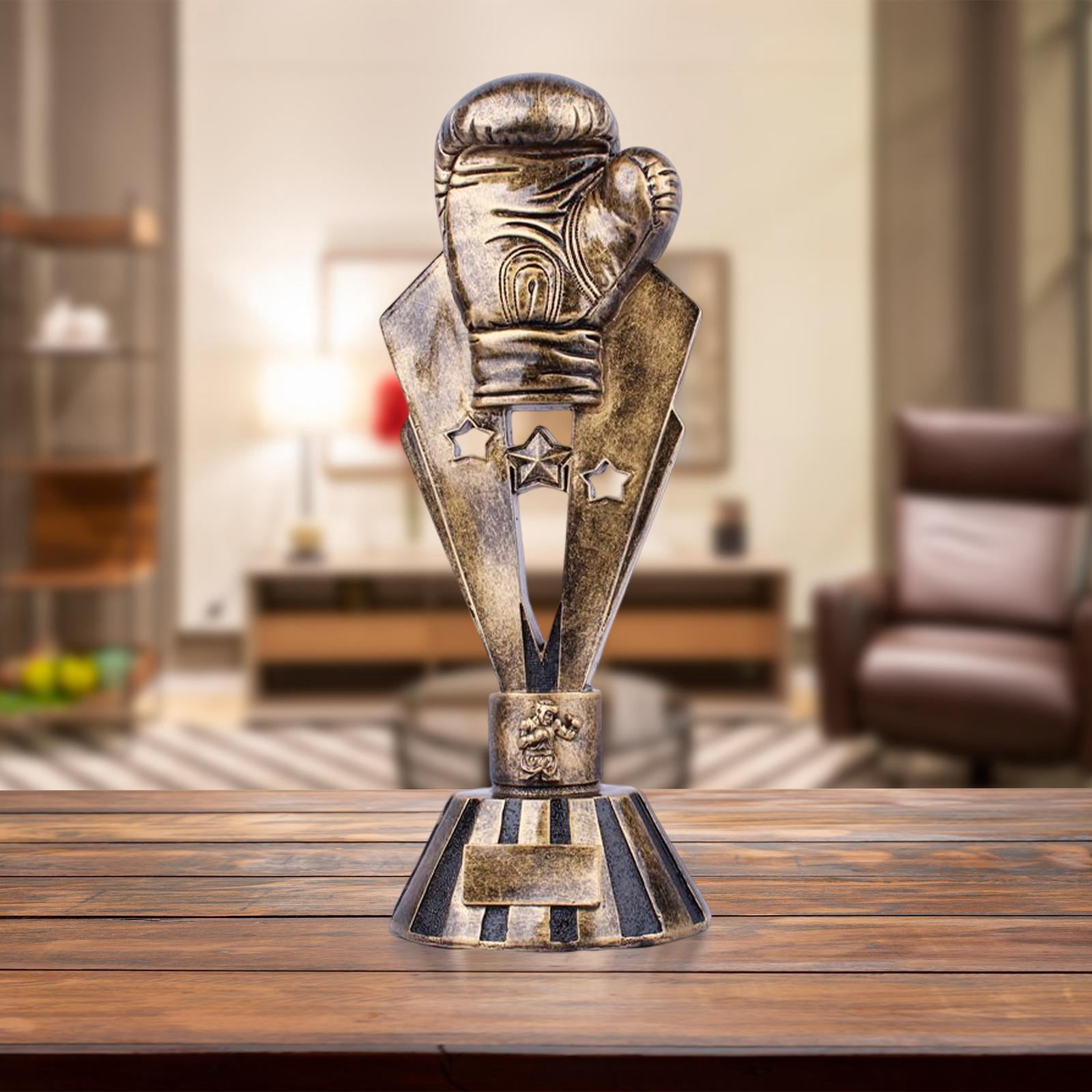 Boxing Glove Trophies Boxing Awards Resin Figurine Statue Rewards for Office Bronze