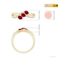 thumbnail image 6 of ANGARA Natural Oval Ruby Three Stone Bypass Ring with Diamonds in 14K Yellow Gold for Women (Size-4x3mm) | July Birthstone, Birthday, Anniversary, Jewelry Gift for Women | Natural Ruby Ring, 6 of 11