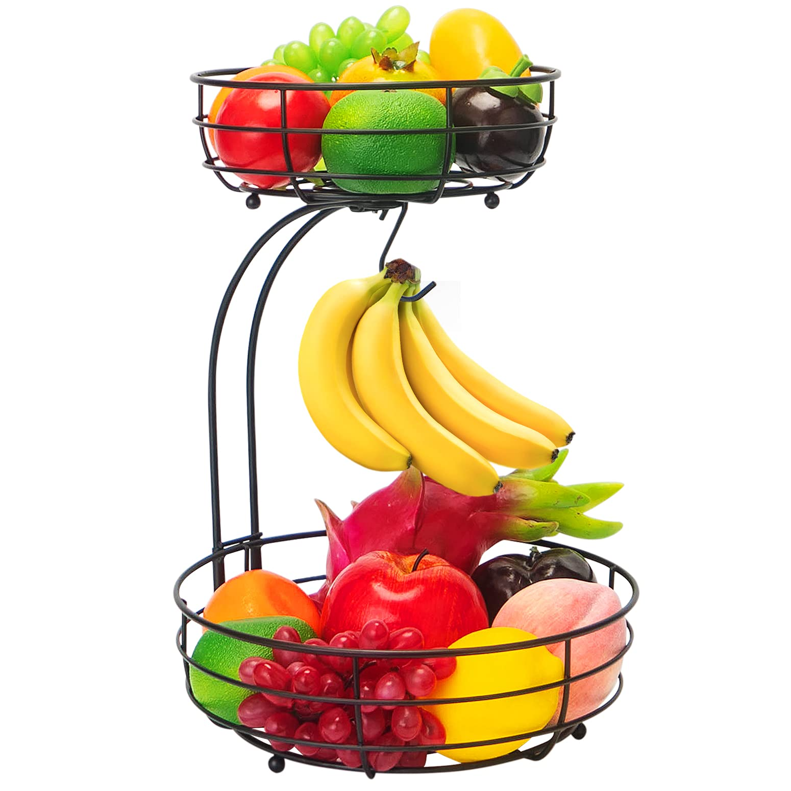 Auledio 2Tier Countertop Fruit Vegetables Basket Bowl Storage With