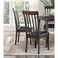 thumbnail image 2 of Espresso Finish Dining Chairs Set of 6, Black Faux Leather Upholstered Seat Wooden Kitchen Chairs, 2 of 7