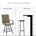 thumbnail image 3 of Outdoor Bar Stools Set of 2, 28.4" Pub Height Tall Patio Chairs, All-Weather 360° Swivel Patio Barstools for Outside Garden Poolside Yard, Brown, 3 of 8