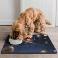 thumbnail image 2 of Dog Food Mat Nebula Cosmic Sci-fi Lovers Space Geek Star Moon Sun Rocket Absorbent Waterproof Non-Slip Pet Feeding Mat, 2 of 6