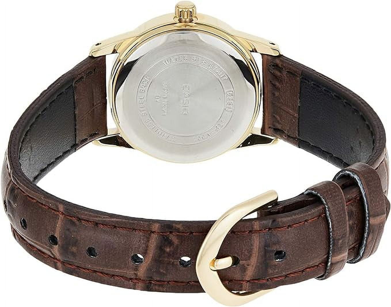 Casio Brown Leather Gold Face Quartz Ladies Analog Watch LTP-V001GL-1B