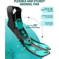 thumbnail image 4 of Greatever Mask Fins Snorkeling Gear for Adults, Full Face Snorkel Mask & Adjustable Swim Fins Snorkel Set, Panoramic View Snorkel Mask Dry Top Anti-Fog Anti-Leak Green l/xl mask+ s/m fins, 4 of 9