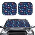 thumbnail image 2 of Windshield Sun Shade, cute stingrays fish navyblue Foldable Car Sun Shade Windshield for Front, 2 Pieces, 2 of 7