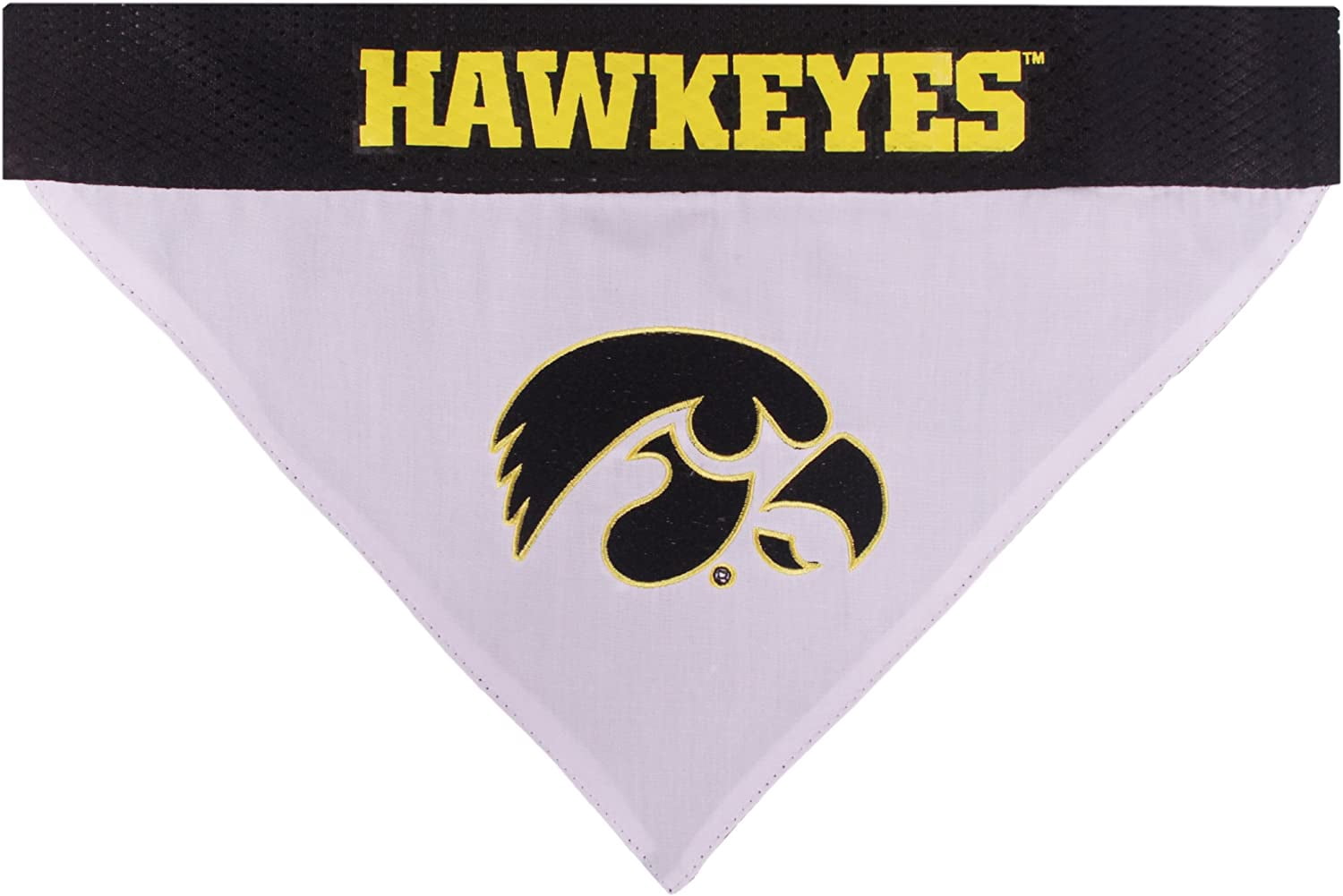 Pets First Collegiate Iowa Reversible Bandana -Home & Away Mesh & Premium Embroidery For Dogs & Cats