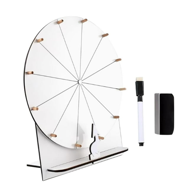 GUOOL Roue Rotative pour Prix Roue de Fortune Plateau Tournant pour Magasin Activités Promotionnelles Supermarché Pub Accessoires de Fête Blanc