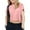Pink, variant on Girl's Open Back Workout Tops Oversized Crop Gym Shirts Loose Fit Criss Cross Short Sleeve Athletic Tee for Running Yoga