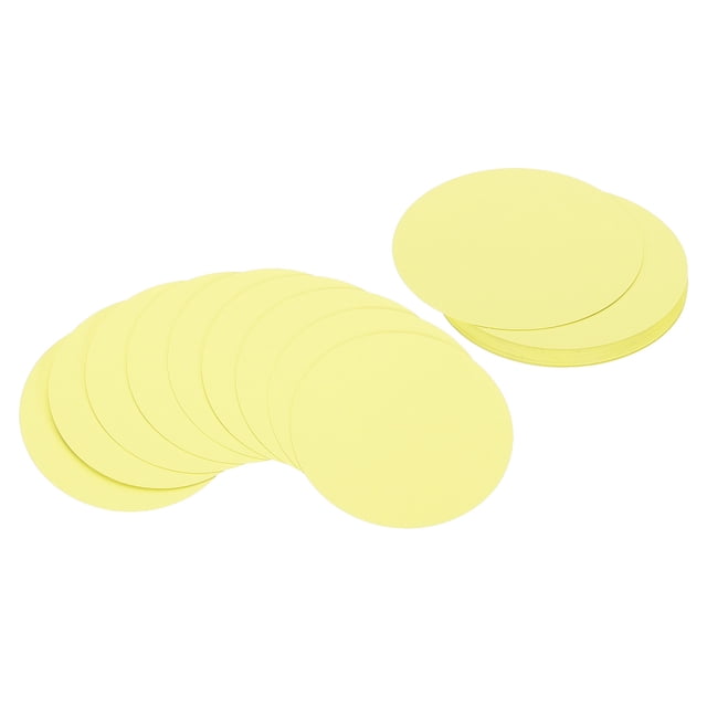 Uxcell 5inch Circle Card Stock, 25Pcs Round Shape Cutouts Paper Thick Cardstock Coaster for DIY Projects, Light Yellow