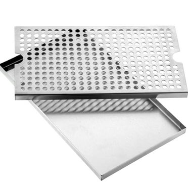 KFFKFF Beverage Spill Tray, Durable 304 Stainless Steel, includes 4 Anti-Slip Pads & Removable Top, Suitable for Hot/Cold Drinks, Ideal for Bars, Restaurants, Cafes, and Homes