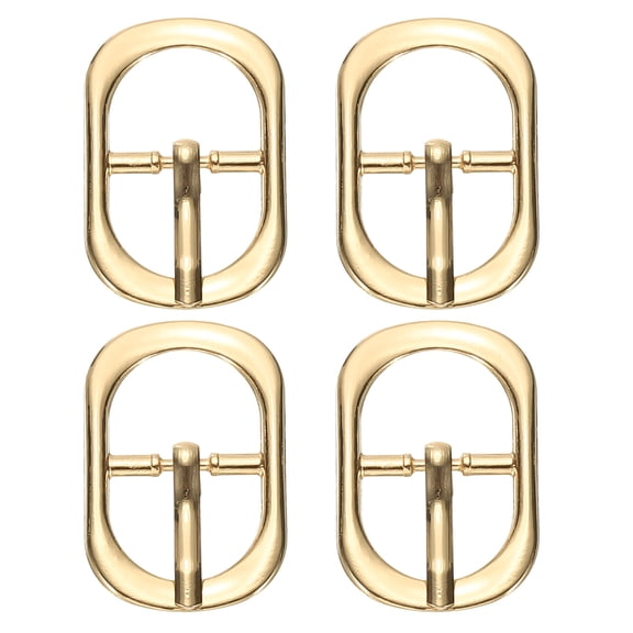 Uxcell Single Prong Buckle, 4 Pcs 0.6 Inch Adjustable Metal Roller Buckle Oval Center Bar Buckle Belt Buckles for Bags DIY Crafts Purse Straps Shoe Belts Making Accessories, Rose Gold