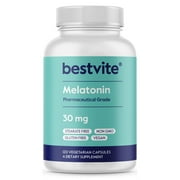 BESTVITE Melatonin 30mg (120 Vegetarian Capsules) - No Stearates - Vegan - Non GMO - Gluten Free - High Dose Melatonin
