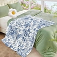 thumbnail image 4 of Floral Throw Blanket for Girls Women Blue Soft Fuzzy Flannel Bed Blanket for Adults Plush Flowers Birds Christmas Birthday Gifts,50x60\u201d, 4 of 6